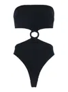 Hunza G Jerry Swim Strapless High-cut Ring Detail In Black