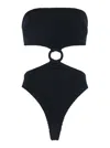 Hunza G Jerry Swim Strapless High-cut Ring Detail In Black