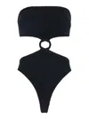 Hunza G Jerry Swim Strapless High-cut Ring Detail In Black
