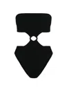 Hunza G Jerry Swim Strapless High-cut Ring Detail In Black