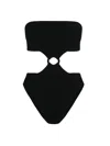 Hunza G Jerry Swim Strapless High-cut Ring Detail In Black