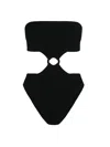 Hunza G Jerry Swim Strapless High-cut Ring Detail In Black