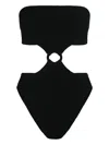 Hunza G Jerry Swim Strapless High-cut Ring Detail In Black