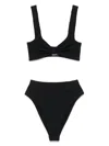 Hunza G 'gigi' Black Bikini With Square Neckline And Thin Straps In Black