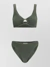 Hunza G 'julia' Green Bikini With Chunky Fixed Straps And Cut-out With Ring In Green