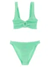 Hunza G Julia Bikini Crinkle Circle Cutout In Green