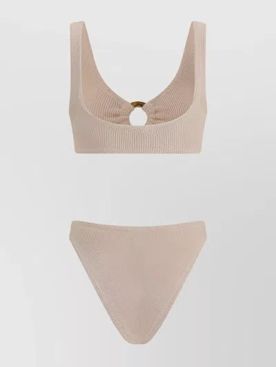 Hunza G Julia Bikini Off-the-shoulder Cut-out Detail In Multi