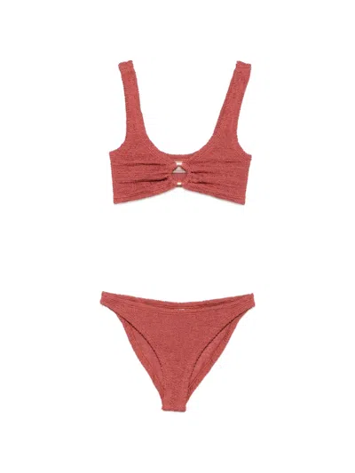 Hunza G Julia Crinkle Bikini In Red