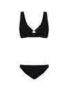 Hunza G Womens Black Nadine Seersucker Bikini Set In Black