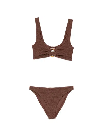 Hunza G Julia Ring-detail Bikini In Brown