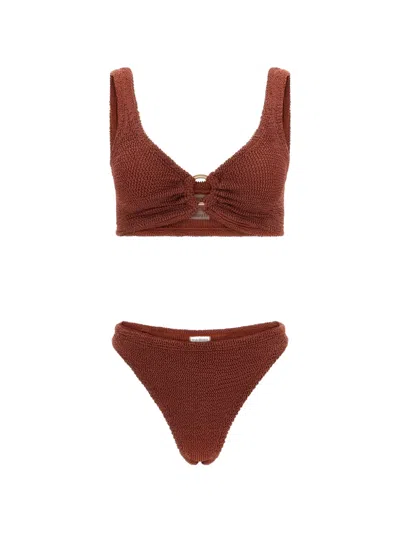 Hunza G Julia Ring-detail Bikini In Brown