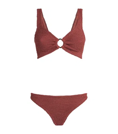 Hunza G Julia Tonal Hoop Bikini In Brown