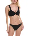 Hunza G Bandeau Top With Bow Detail And High-cut Bottoms In Black