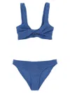 Hunza G Juno Crinkle Bikini Top & Bottoms Set In Blue