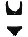 Hunza G Bonnie Crinkle Twist Two-piece Swimsuit In Black