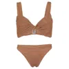 Hunza G Coverage Juno Bikini Metallic Cocoa In Multi