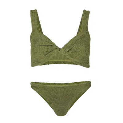 Hunza G Juno Bikini Metallic Moss In Green