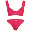 Hunza G Juno Bikini Metallic Raspberry In Red