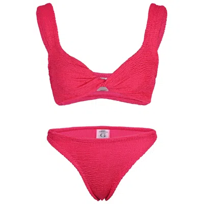 Hunza G Juno Bikini Metallic Raspberry In Red