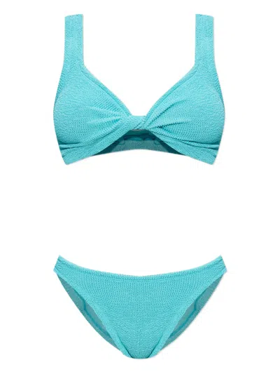 Hunza G Juno Crinkle Bikini In Blue