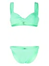 Hunza G 'xandra' Green Bikini With Fixed Straps In Green