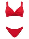 Hunza G Juno Crinkle Bikini In Red