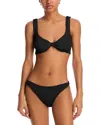 Hunza G Bandeau Top With Bow Detail And High-cut Bottoms In Black