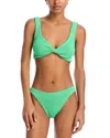 Hunza G Juno Crinkle Bikini Top & Bottoms Set In Lime