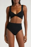 Hunza G Juno Crinkle Twist Two-piece Swimsuit In Black