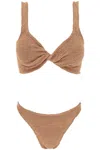 HUNZA G JUNO METALLIC-EFFECT BIKINI SET