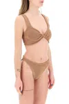 Hunza G Juno Crinkle Twist Two-piece Swimsuit In Brown