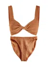 Hunza G Juno Seersucker Bikini In Brown