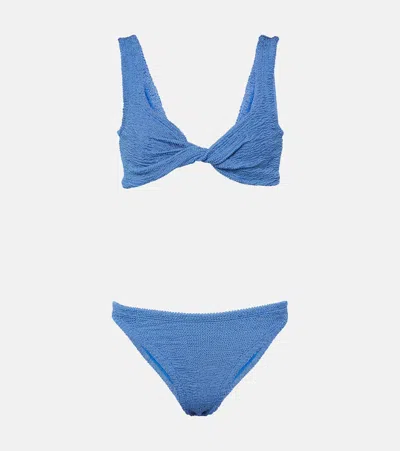 Hunza G Juno Twist-detail Bikini In Blue