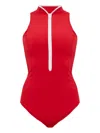 Hunza G Katya Zip Swimsuit In Red