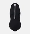 Hunza G Katya Zip-up Swimsuit In Black