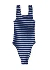 Hunza G Alva Bow-detail Swimsuit In Navy