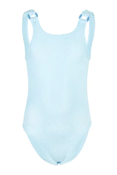 Hunza G Kids Domino One Piece Metallic Ice Blue