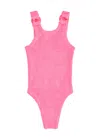 Hunza G Kids Domino Seersucker Swimsuit (2-6 Years) In Pink