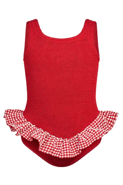 Hunza G Kids Duo Denise Swim Red Gingham