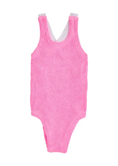 Hunza G Kids Lara Seersucker Swimsuit (2-6 Years) In Pink