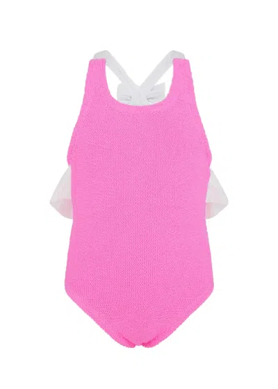 Hunza G Kids Lara Swim Bubblegum In Pink