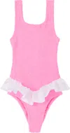 Hunza G Kids Pink & White Denise Swimsuit