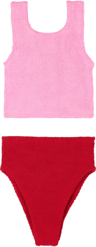 Hunza G Kids Red & Pink Duo Lyra Bikini