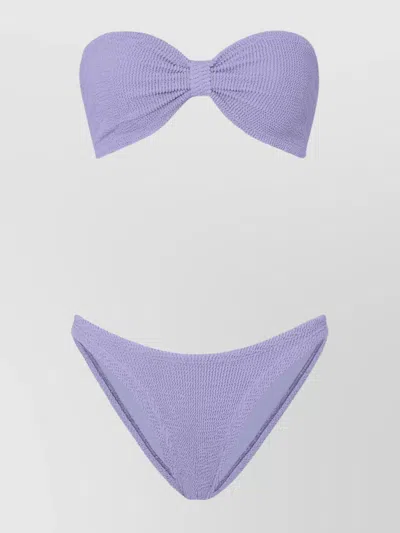 Hunza G Knot Detail Bandeau Swimsuit In Purple