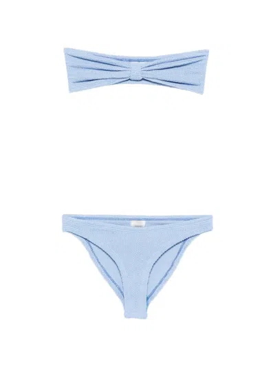 Hunza G Knot Front Bikini In Blue