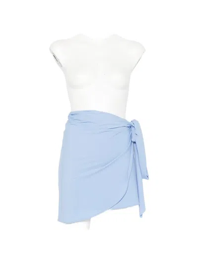 Hunza G Knot-detail Beach Skirt In Blue