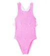 Hunza G Lara Bow-detail Ruffled Swimsuit In Pink
