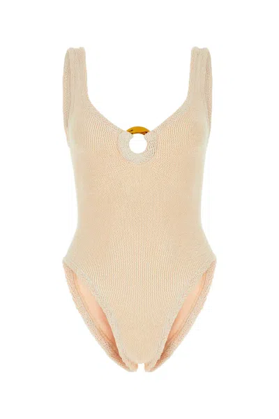 Hunza G Light Pink Stretch Nylon Celine Swimsuit