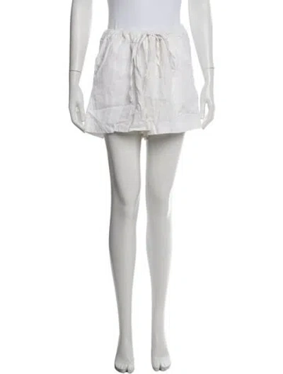 Pre-owned Hunza G Linen Mini Shorts In White