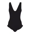 Hunza G Lisa Ruffled Swimsuit In Black